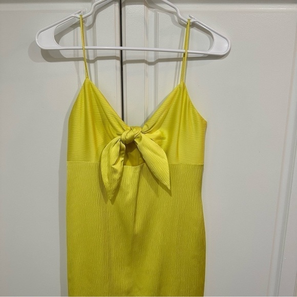 Aidan Mattox Tie-Front Midi Dress in yellow size 0 - Picture 6 of 10